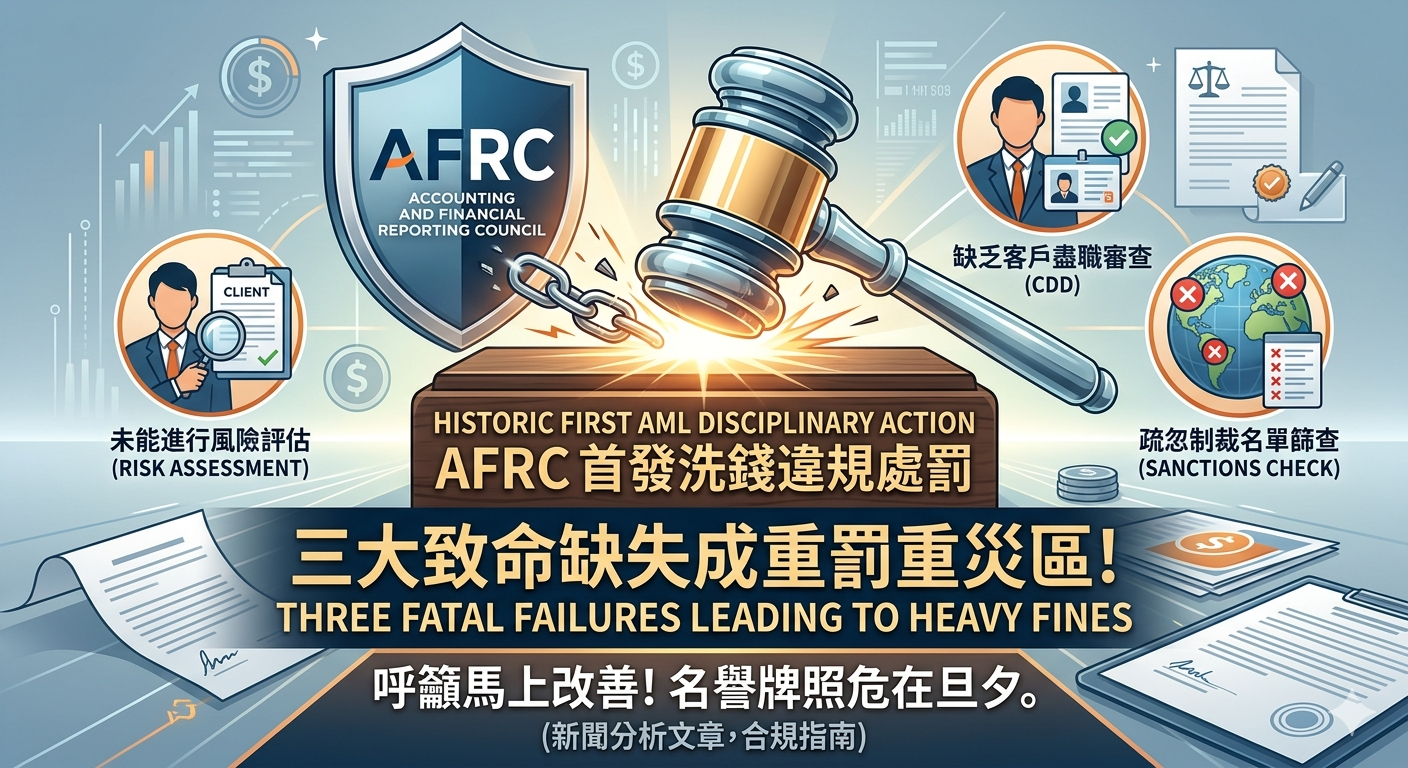 專業會計師必讀：AFRC 首發洗錢違規處罰，三大缺失成重罰重災區！ 2026